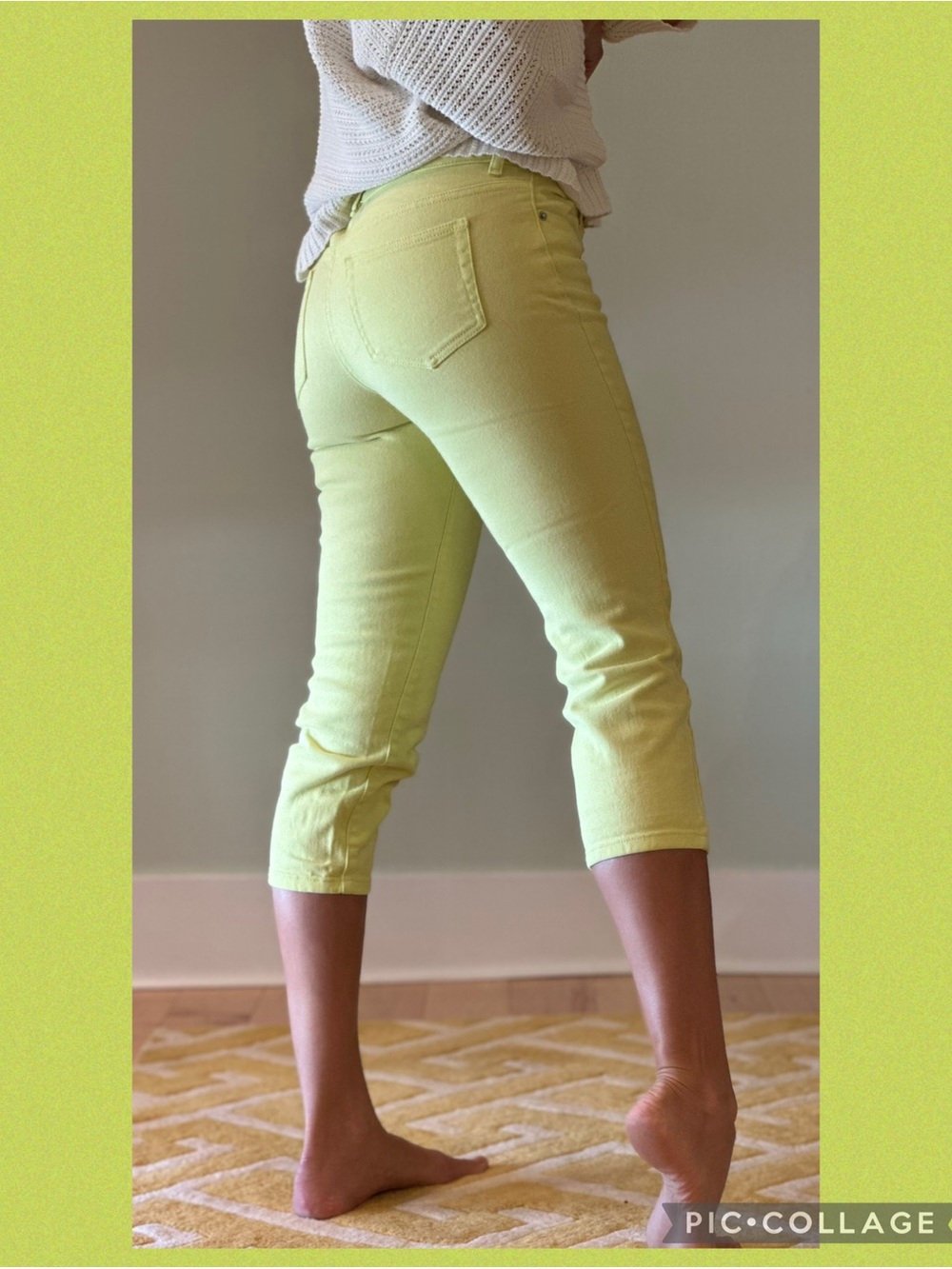 Joe Fresh Cropped Skinny Capris Jeans in Yellow Lime